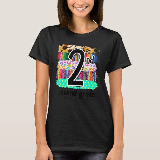 2nd Is For 2nd Grade Teacher First Day Of School V T-Shirt (Vorderseite)