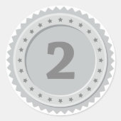 2nd Place Silver Medal Runder Aufkleber (Vorderseite)