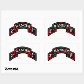 2nd Ranger Battalion - 2. Ranger-Bataillon Rechteckiger Aufkleber (Blatt)