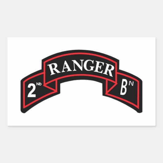 2nd Ranger Battalion - 2. Ranger-Bataillon Rechteckiger Aufkleber (Vorderseite)