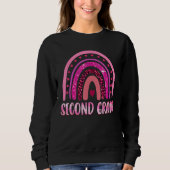 2nd Second Grade Leoprad Rainbow Back To School Te Sweatshirt (Vorderseite)