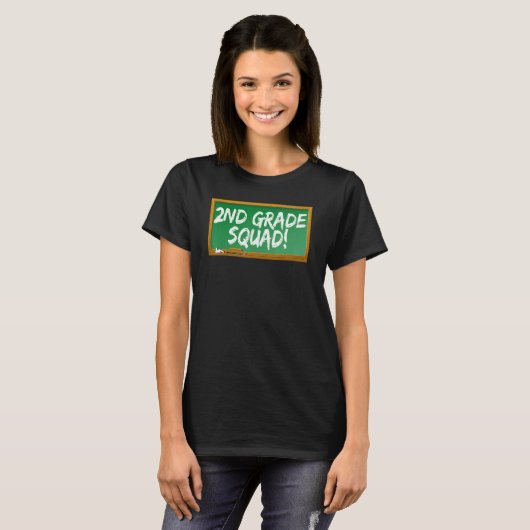 2nd Second Grade Squad Chalk Board T-Shirt (Vorne ganz)