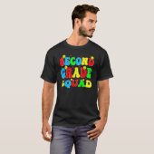 2nd Second Grade Squad Retro Groovy Teacher Back T T-Shirt (Vorne ganz)