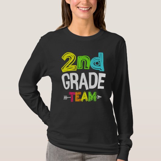 2nd Second Grade Team Teacher Student Happy Back T T-Shirt (Vorderseite)