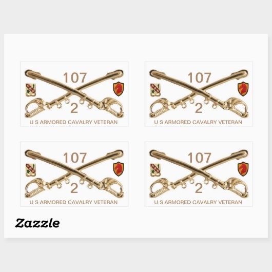 2ND Squadron 107. ACR Rechteckiger Aufkleber (Blatt)