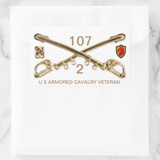 2ND Squadron 107. ACR Rechteckiger Aufkleber (Tasche)
