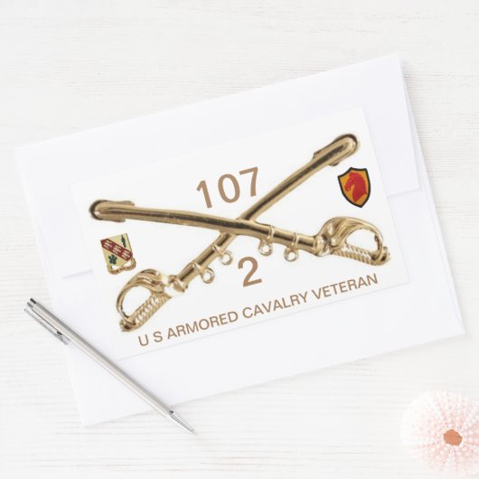 2ND Squadron 107. ACR Rechteckiger Aufkleber (Umschlag)