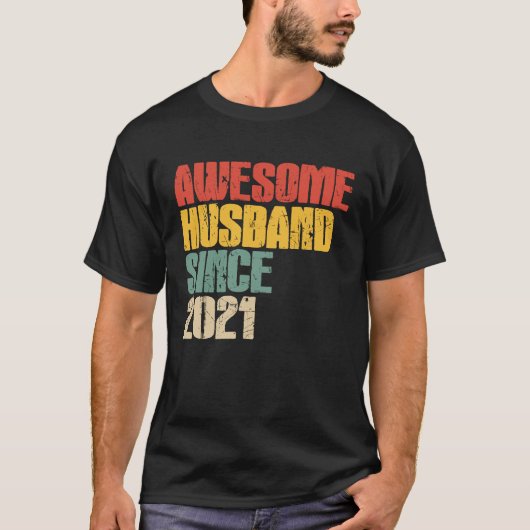 2nd Wedding Anniversary for Him Awesome Husband Si T-Shirt (Vorderseite)