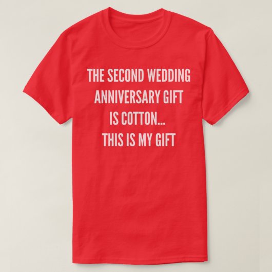 2nd Wedding Anniversary Gifts Cotton Him Husband H T-Shirt (Design vorne)
