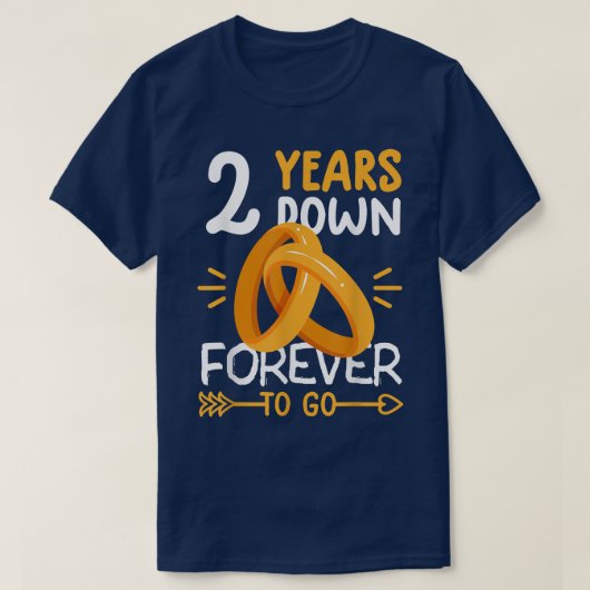 2nd wedding anniversary tee matching couples 2 ye (Design vorne)