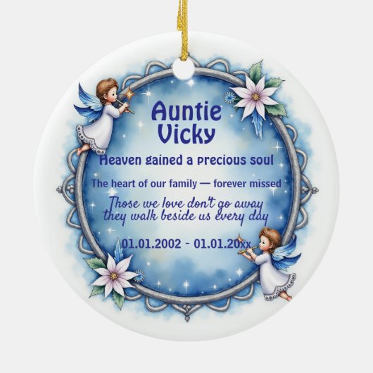 2sided Memorial Celestial Remembrance Keramik Ornament (Hinten)