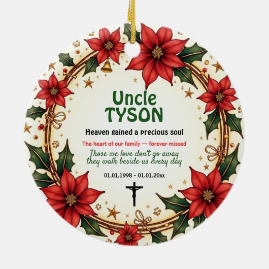 2sided Memorial Forever in Bloom Keramik Ornament (Hinten)