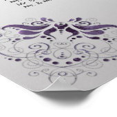 #2Verzierte Lila Silver Floral Wirbel Sitzplan Poster (Ecke)