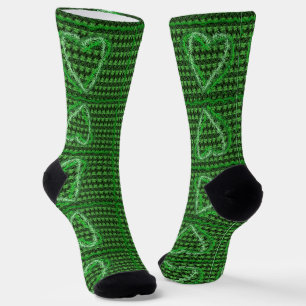 2Vierblättriger Clover Heart Pattern St Patrick's  Socken