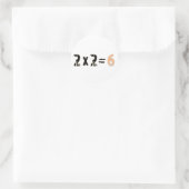 2x2 = 6 runder aufkleber (Tasche)