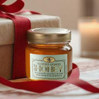 2x3" Metallic Gold 3D Gerahmt Honey Label mit Bien