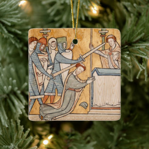 2x Ein frühes Martyrium von St. Thomas Becket in d Keramikornament