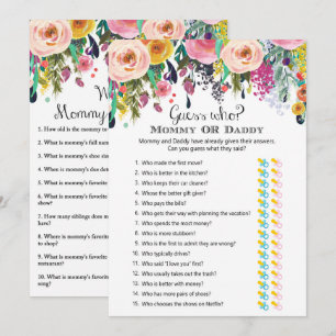 2x Games Flower Garden Baby Dusche 12x18" Größe Einladung