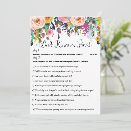 2x Games Flower Garden Baby Showgame 12x18 Einladung (Stehend Vorderseite)