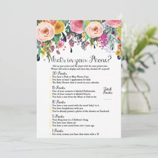 2x Games Flower Garden Babydusche 12x18" Größe Einladung (Stehend Vorderseite)