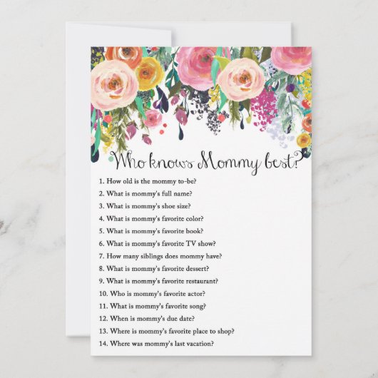 2x Games Flower Garden Babydusche 12x18" Größe Einladung (Rückseite)