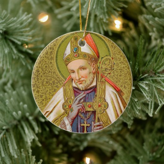 2x St. Alphonsus Liguori (SNV 02) (Runde) Keramik Ornament (Baum)