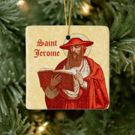 2x St. Jerome als Kardinal mit Buch (P 004) Keramikornament