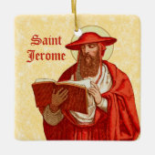 2x St. Jerome als Kardinal mit Buch (P 004) Keramikornament (Vorderseite)