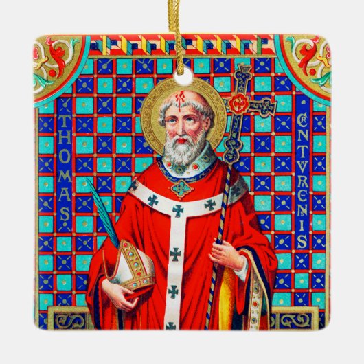 2x St. Thomas Becket in Red Chasuble (K 34) Keramikornament (Vorderseite)