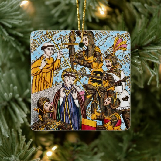 2x St. Thomas Beckets Martyrium (M 031) Keramikornament (Baum)