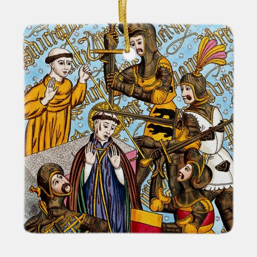 2x St. Thomas Beckets Martyrium (M 031) Keramikornament (Vorderseite)