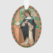 2xFramed Portrait von St. Rose von Lima (Detail;K Ornament (Rückseite)