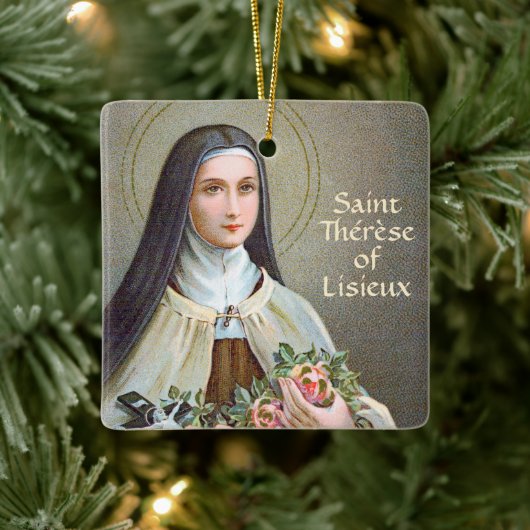 2xSt. Therese of Lisieux (BJE 01) Square Keramikornament (Baum)