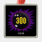 300 Bowling Game, mit Datum, Ornament Aus Metall (Vorne)