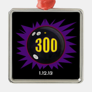 300 Bowling Game, mit Datum, Ornament Aus Metall