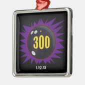 300 Bowling Game, mit Datum, Ornament Aus Metall (Links)