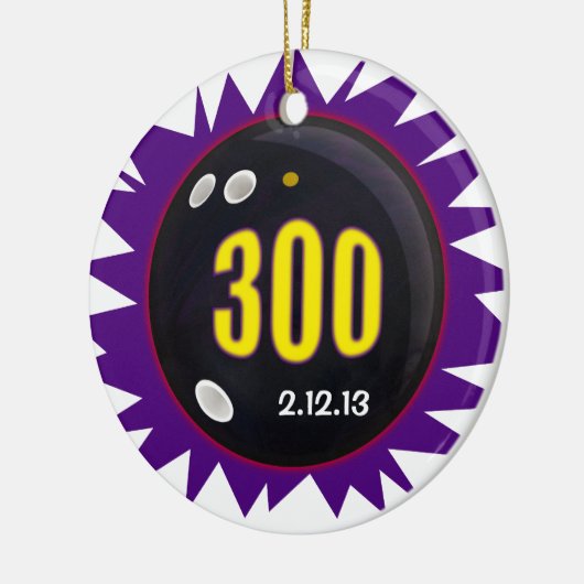 300 Bowling mit Datum, Keramikornament (Links)