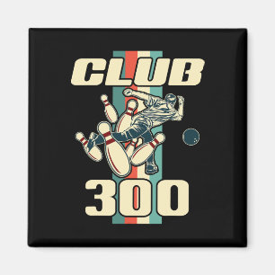 300 Bowling Shirt Vintag Retro Club 300 Bowling Magnet