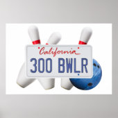 300 BWLR California Plate, Bowling Wall Art Poster (Vorne)