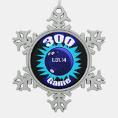 300 Club, Perfect Bowling Game, Schneeflocken Zinn-Ornament (Vorderseite)