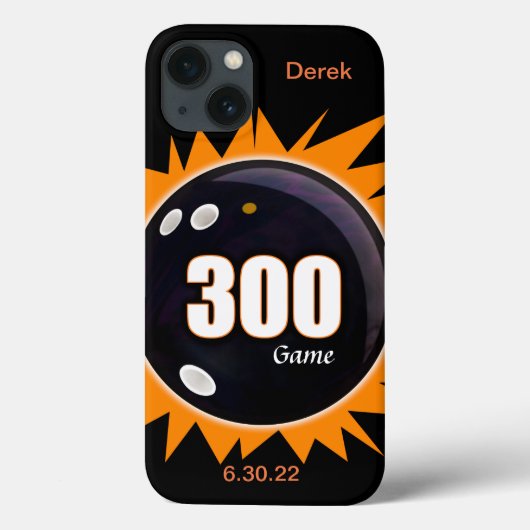 300 Game Orange & Black mit Namen und Datum Case-Mate iPhone Hülle (Rückseite)