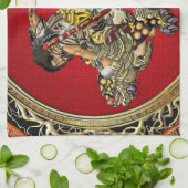 [300] Hokusai - Shoki Riding Shishi Lion Handtuch (Gefaltet)