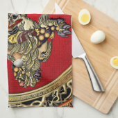 [300] Hokusai - Shoki Riding Shishi Lion Handtuch (Viertel Falte)