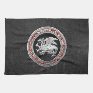 [300] Isländischer Drache, Landvættir [Silber] Handtuch