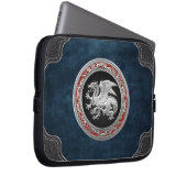 [300] Isländischer Drache, Landvættir [Silber] Laptopschutzhülle (Vorne Rechts)