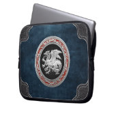 [300] Isländischer Drache, Landvættir [Silber] Laptopschutzhülle (Vorderseite Links)