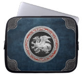 [300] Isländischer Drache, Landvættir [Silber] Laptopschutzhülle (Vorderseite)