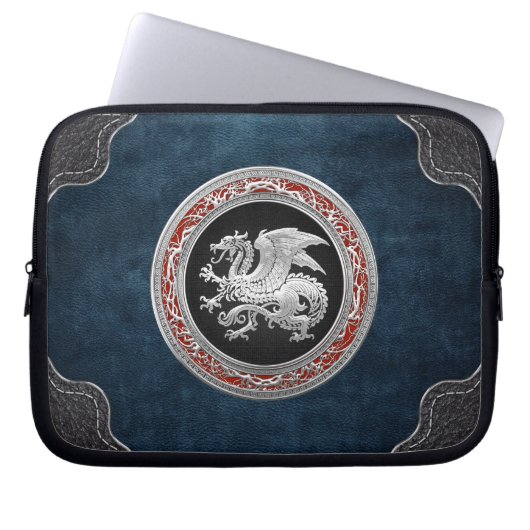 [300] Isländischer Drache, Landvættir [Silber] Laptopschutzhülle (Vorderseite)