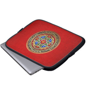 [300] Keltisches Kreuz [Gold+Email] Laptopschutzhülle