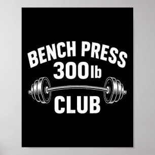 300 lbs Pfund Bench Press Club Weightlift Power Poster